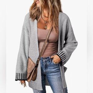Open Front Cardigan with Pockets